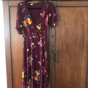 Old navy floral wrap dress medium tall